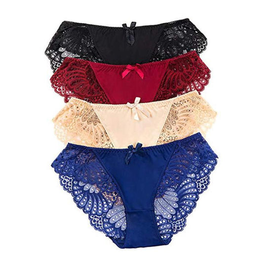 Lace Underwear For Girl's Briefs Pantie For Women's pack of 4