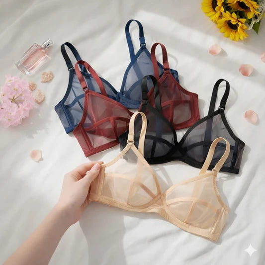 Elegant Sheer Net Bra PACK 2
